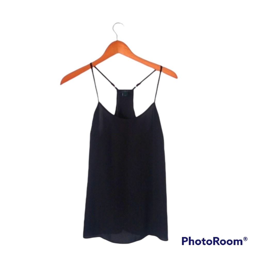 J. Crew Spaghetti Strap Black Camisole Racer Back Size 4